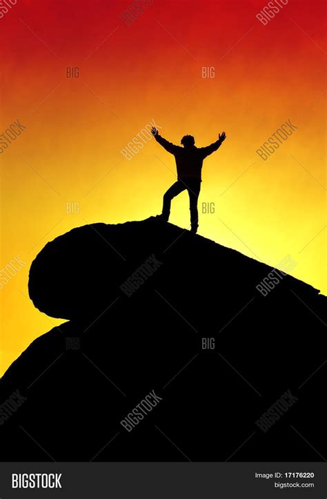 Man On Top Mountain Image & Photo (Free Trial) | Bigstock