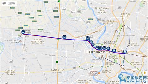 曼谷556路公交车英文站点名称和路线图（可到曼谷南部汽车站）_巴拉排行榜