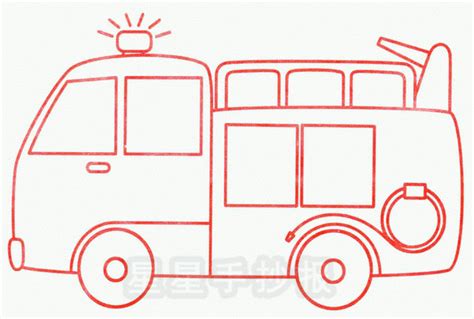 消防车简笔画简单画法