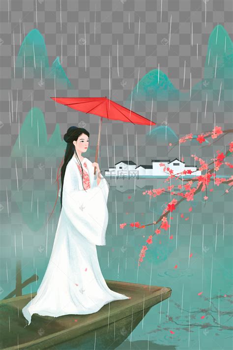 古风头像撑伞萌萌哒女生