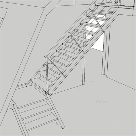 楼梯怎么画简单又好看,椅子怎么画简单又好看,旋转楼梯简笔画_大山谷图库