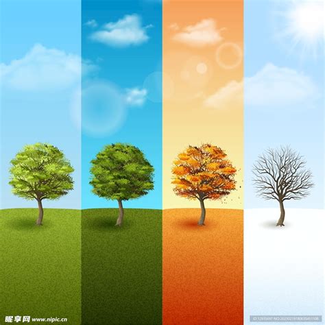 四个季节树木变化设计图__广告设计_广告设计_设计图库_昵图网nipic.com