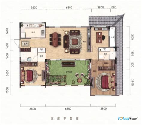 十堰明月观澜绿城·明月观澜建面约129㎡五室两厅户型图号户型-十房网