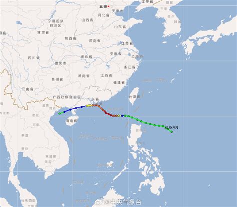 台风“苏拉”路径示意图。