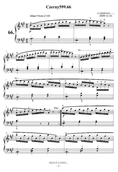 车尔尼599第12首曲谱及练习指导_钢琴谱_搜谱网