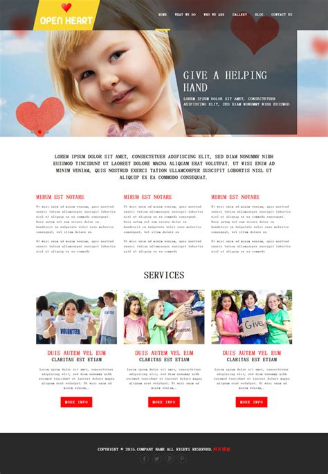 爱心公益网站HTML5模板是一款基于HTML5实现的慈善爱心网站模板。_金屋文档
