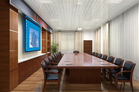 现代简约办公空间会议室室内设计效果图高清图片下载-正版图片500693666-摄图网