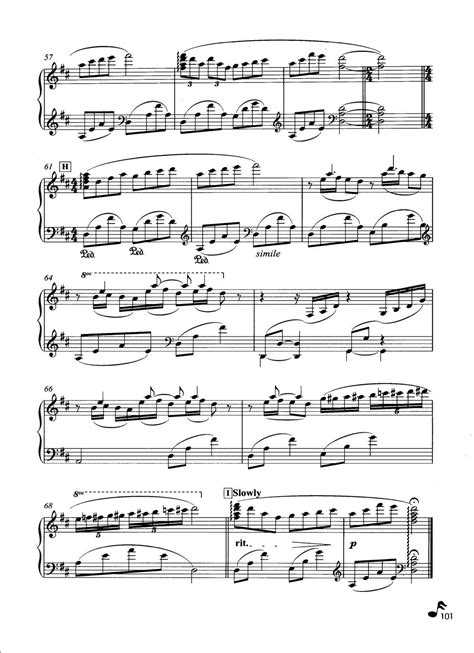 《星空,钢琴谱》完全版,理查德·克莱德曼（五线谱 钢琴曲 指法）-弹吧|蛐蛐钢琴网