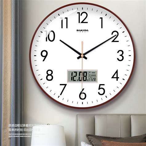 北欧客厅实木简约现代时钟挂表卧室创意石英钟表个性静音大挂钟-美间设计