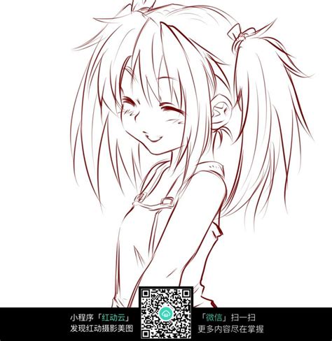 动漫素描原图图片