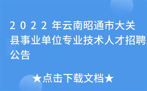 2022年云南昭通市大关县事业单位专业技术人才招聘公告