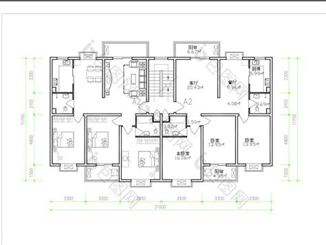 现代风格三室两厅两卫花园洋房户型图设计PSD分层[原创]