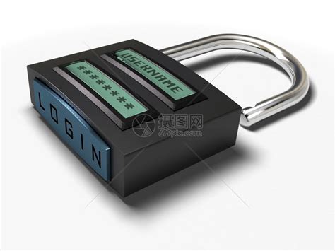 开锁用户名和密码加上登录按钮到安全访问的挂锁上图像与白色背景安全访问锁定隔开受限制的一种图片素材-正版创意图片307644748-摄图网