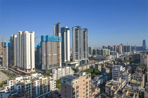 深圳宝安区新安街道全景,都市风光,建筑摄影,摄影素材,汇图网www.huitu.com