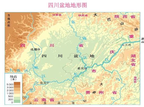 四川盆地地形图图片