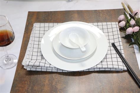 菜盘汤碗餐厅饭店陶瓷餐具酒店用品餐具批发后厨碗盘碟盘纯白套装-阿里巴巴