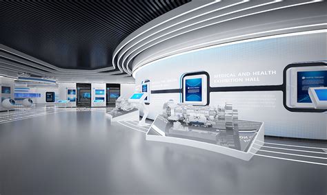 科技感 未来感 智能展厅 3D效果图 蓝白色调 全息系统|三维|建筑/空间|3D设计联系我 - 原创作品 - 站酷 (ZCOOL)
