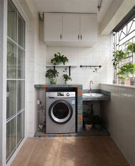 北欧浴室柜组合阳台一体滚筒洗衣机柜高低洗脸盆卫生间洗漱台-阿里巴巴