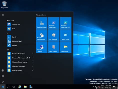 Operating System Screenshot: microsoft server windows server 2016 19