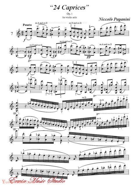 帕格尼尼-24首随想曲 作品07-小提琴练习曲 - 乐器学习网