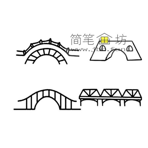 桥的简笔画 桥的简笔画图片大全 - 第 2 - 水彩迷