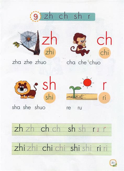 小学一年级语文上册汉语拼音|zh ch sh r