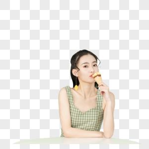 吃雪糕甜美女生头像
