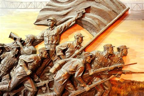 十一国庆节红色英雄雕像党政党建海报背景免费下载 - 觅知网