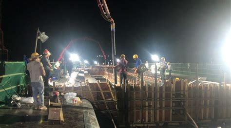 中建五局泉州海湾大道项目白鹤湾高架桥首联现浇箱梁首次砼浇筑完成 - 砼牛网