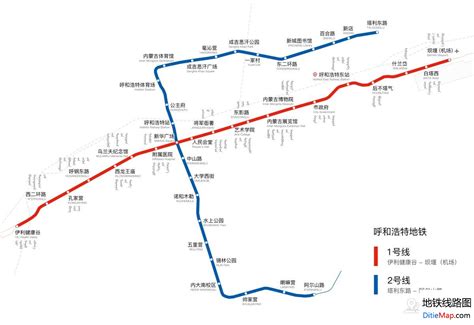 呼和浩特地铁 - 地铁线路图