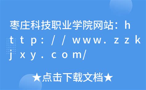 枣庄科技职业学院网站：http://www.zzkjxy.com/