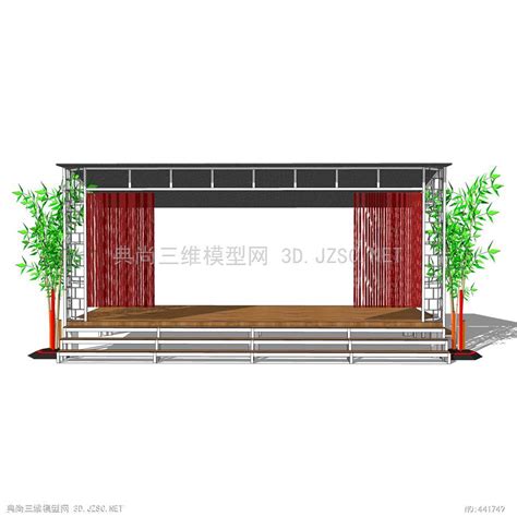 室外舞台露天表演台-20中式SU模型 景观小品模型SU模型