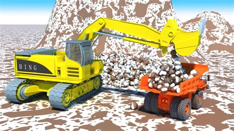 挖掘机玩具儿童大全 工程车挖掘机行驶和挖土工作表演