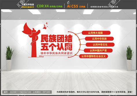 民族团结五个认同户外宣传标语文化墙图片_文化墙_编号13074050_红动中国