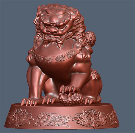 狮子3D模型图雕塑图，玉石雕狮子生产3D图，STL格式|三维|人物/生物|微信1450119795 - 原创作品 - 站酷 (ZCOOL)