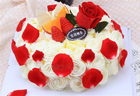玫瑰花瓣蛋糕——甜蜜时光--蛋糕预订_蛋糕配送_鲜花预订_鲜花配送