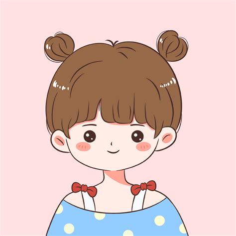 甜美女生头像手绘丸子妹
