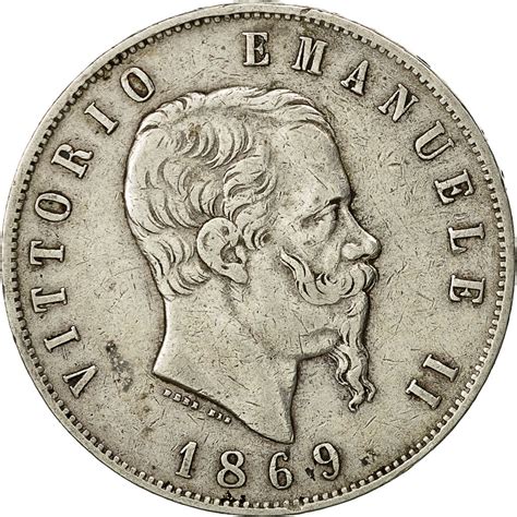 #492365 Monnaie, Italie, Vittorio Emanuele II, 5 Lire, 1869, Milan, TTB ...