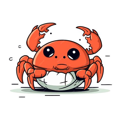 Premium Vector | Cute cartoon crab vector illustration isolated on ...