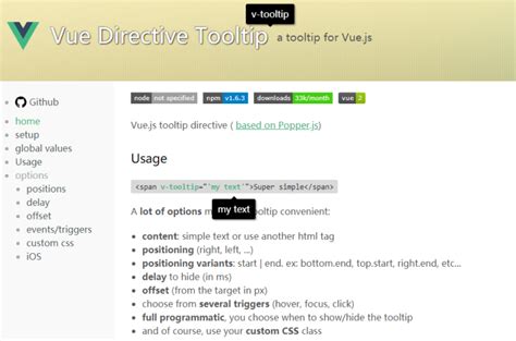 Vue Directive Tooltip的简介及使用教程 - Made with Vuejs