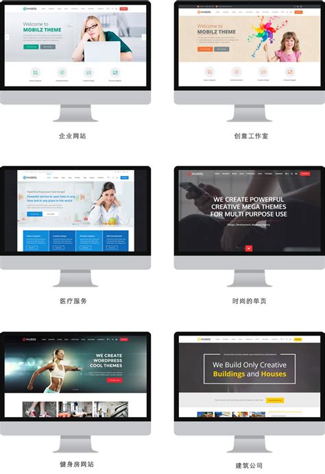6套响应式多通途HTML5网站模板 - Mobilz