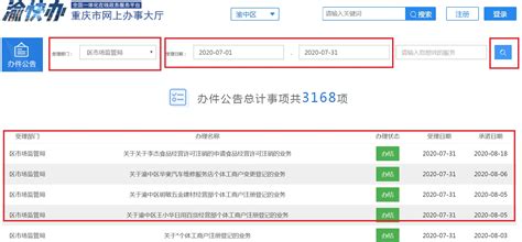 重庆市渝中区市场监督管理局行政审批结果查询方式_重庆市市场监督管理局