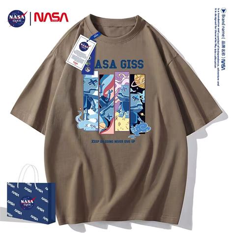 sinoatrial的店铺--NASA联名2023夏季新款印花男女同款短袖纯棉情侣T恤潮牌