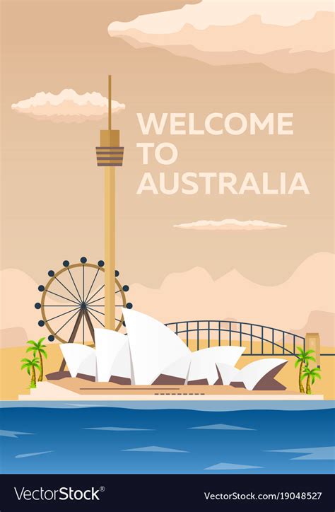 Australia poster welcome to sydney Royalty Free Vector Image