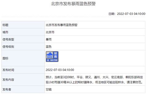 北京今明两天降雨明显！通州区升级暴雨黄色预警-闽南网