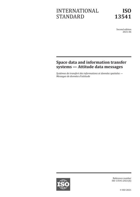 ISO 13541:2021 - Space data and information transfer systems — Attitude ...