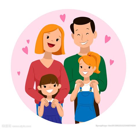 卡通幸福一家人图片素材免费下载_觅知网