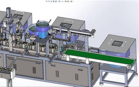 一条复杂的马达自动组装生产线设备-原创机械图纸-3D模型-莫西网