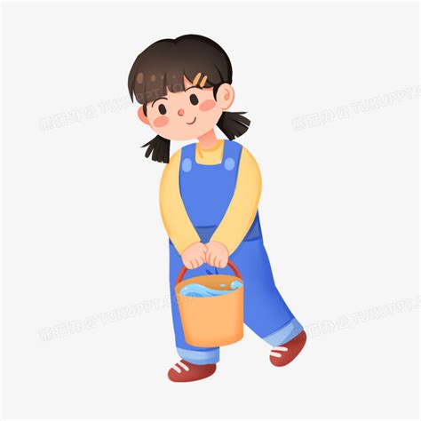 甜美女生扛水桶头像图片