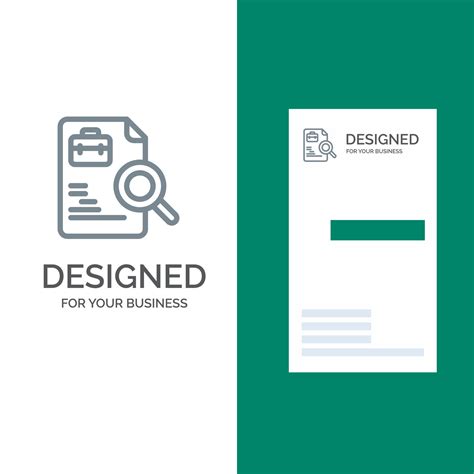 Worker Document Search Jobs Grey Logo Design and Business Card Template ...